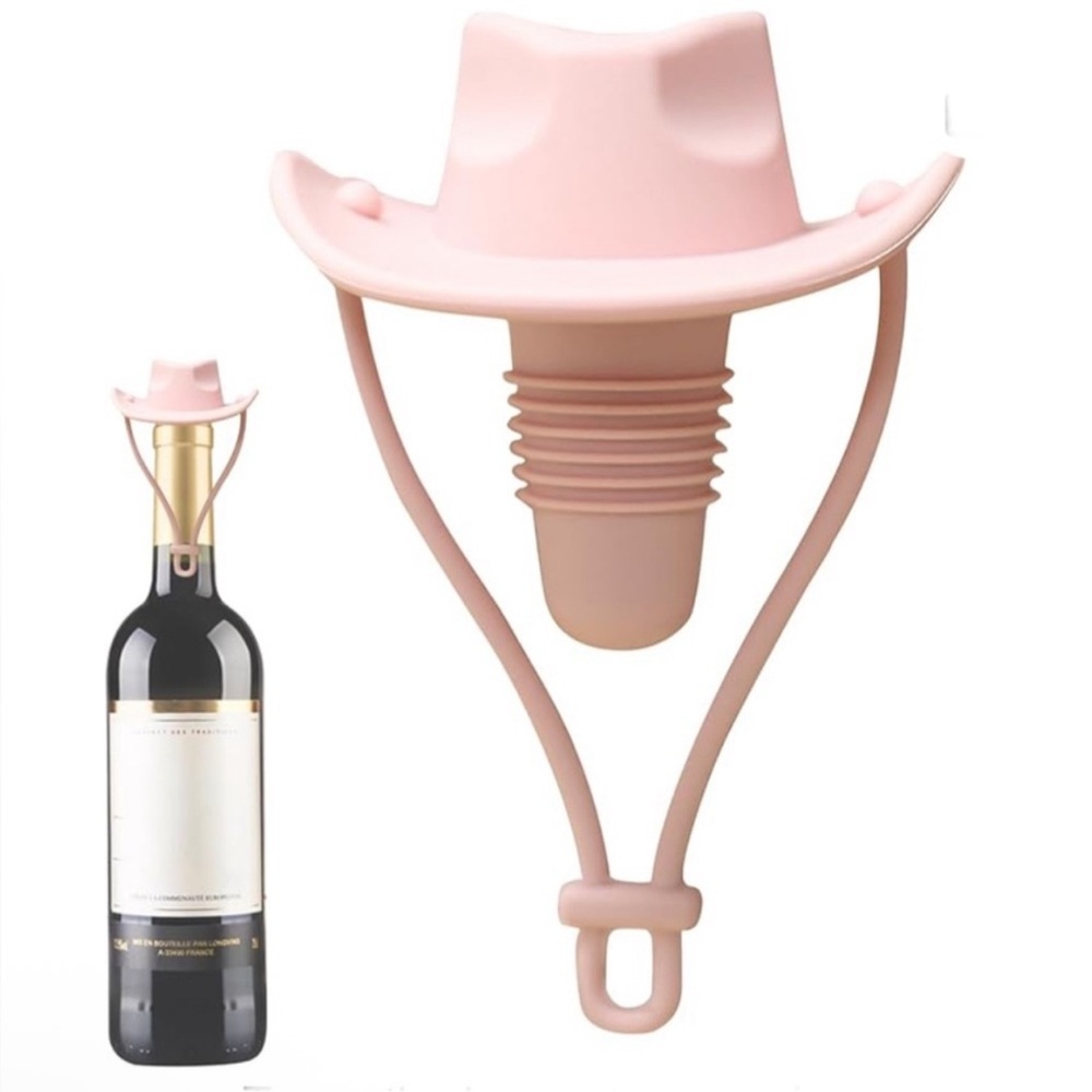 Pink Cowboy Hat Wine Bottle Stopper